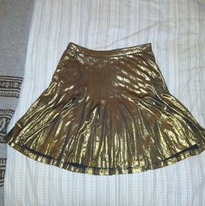 Catherine Malandrino Gold Pleated Skirt